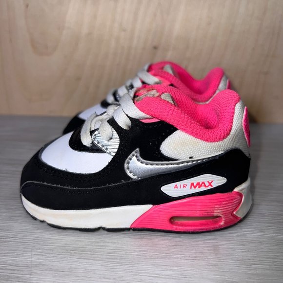 Nike Air Max 90 Retro Infrared Pink/ Black/White 408112-122 Infant 4C - Picture 2 of 11